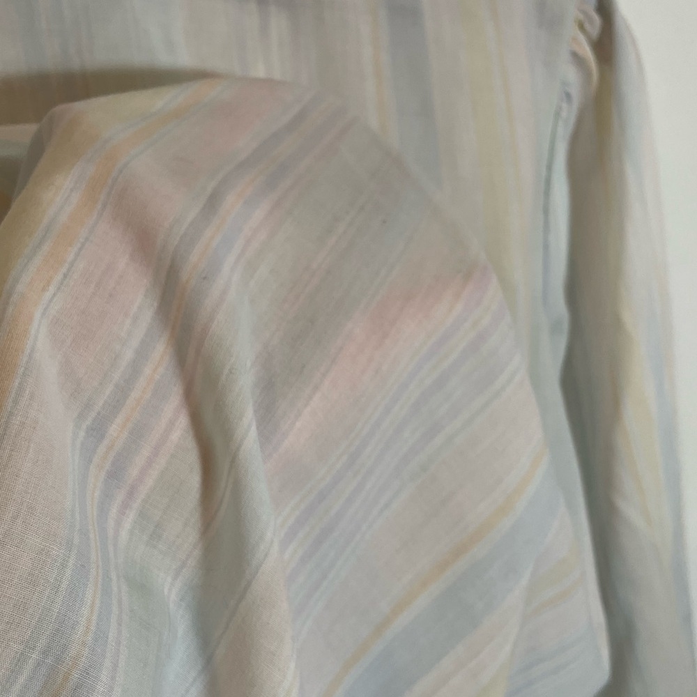 Retro Pastel GrannyCore House Coat Gown, Vintage Pleated Detail, Snap Buttons - Picture 3 of 11